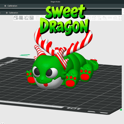 Fidjet Dragon – Articulated Christmas Candy-Cane Dragon with Egg 3d model