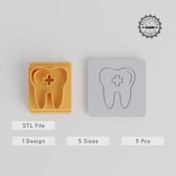 Dental Stamp Tile Set, 5 Sizes, Perfect for Clay, Cookies & Fondant PRODUCT_2399 3d model