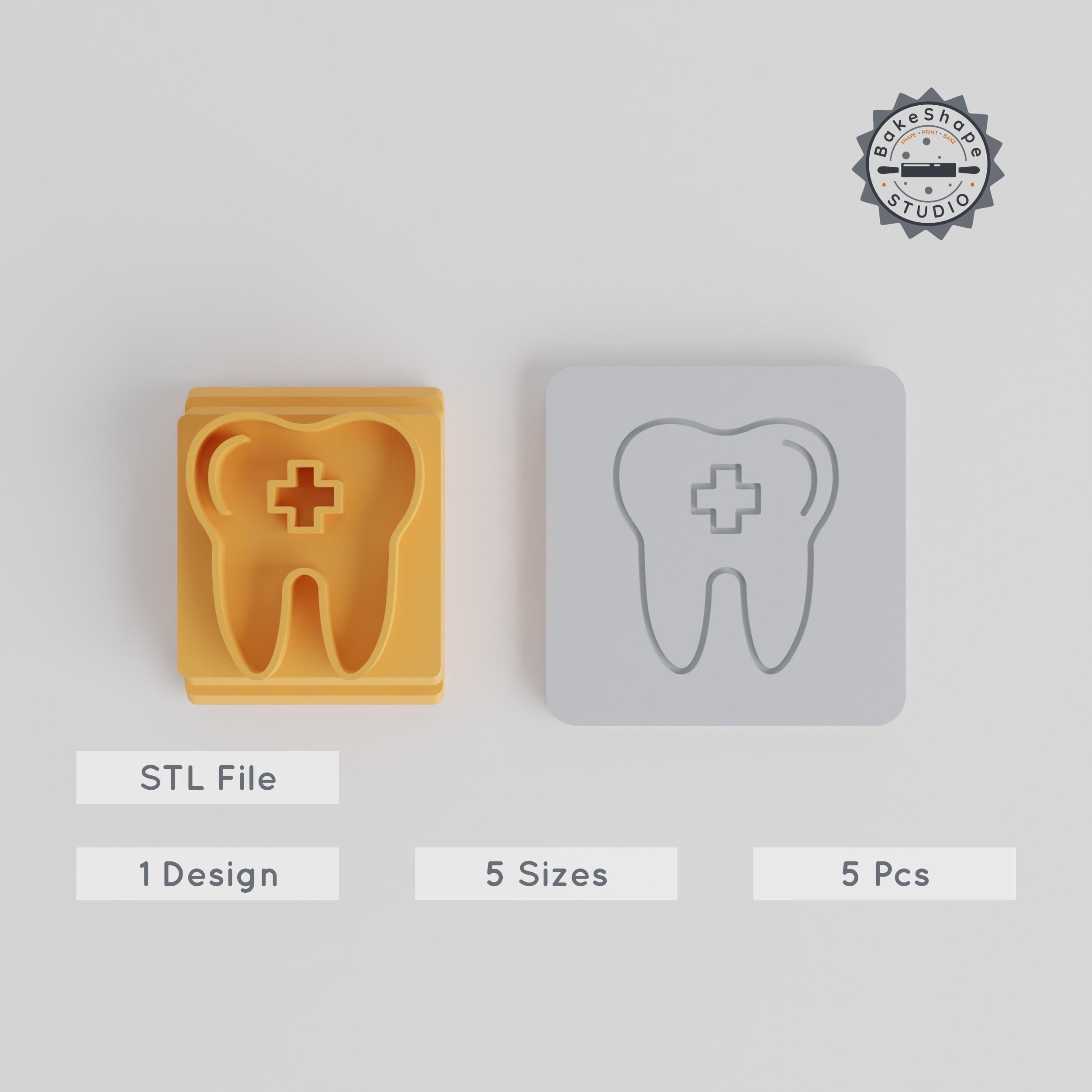 Dental Stamp Tile Set, 5 Sizes, Perfect for Clay, Cookies & Fondant PRODUCT_2399 3d model