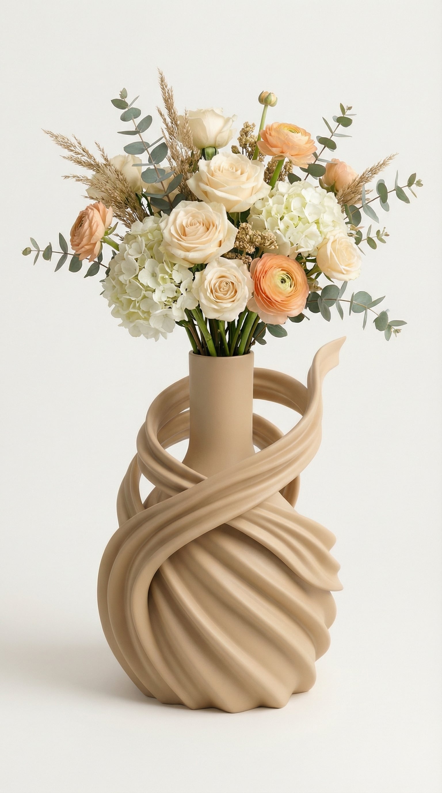 Modern Twisted Spiral Vase STL – Sculptural Abstract Home Decor Planter for 3D Printing 3d model