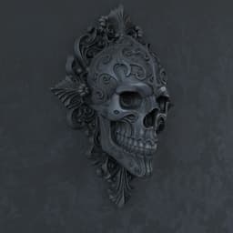 Gothic Skull Wall Mount.stl 3d model