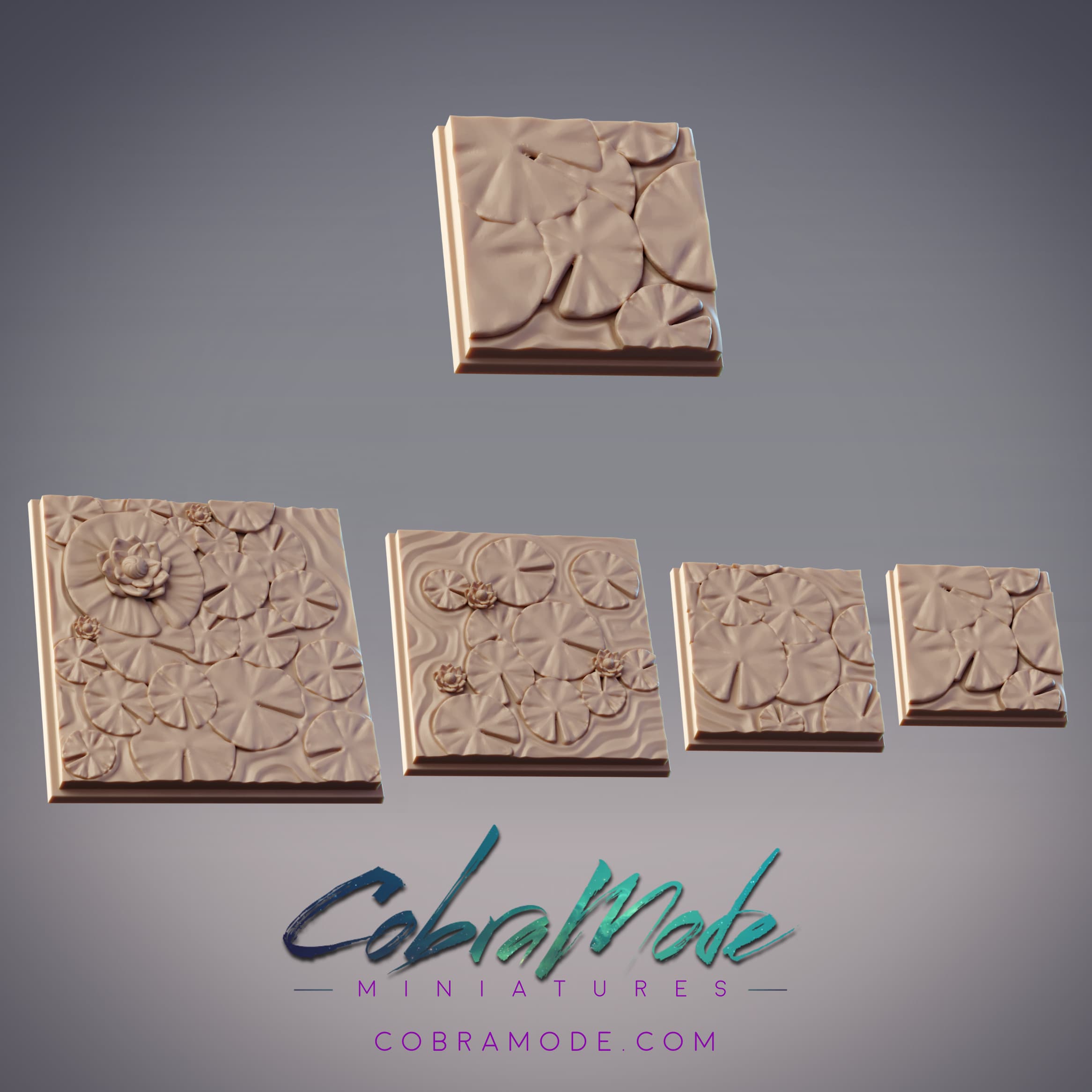 Lilypads Square Base Pack (4pcs) 3d model