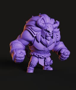 Warrior Lion Beast STL | Fantasy Figure 3D Print | No AMS 3d model