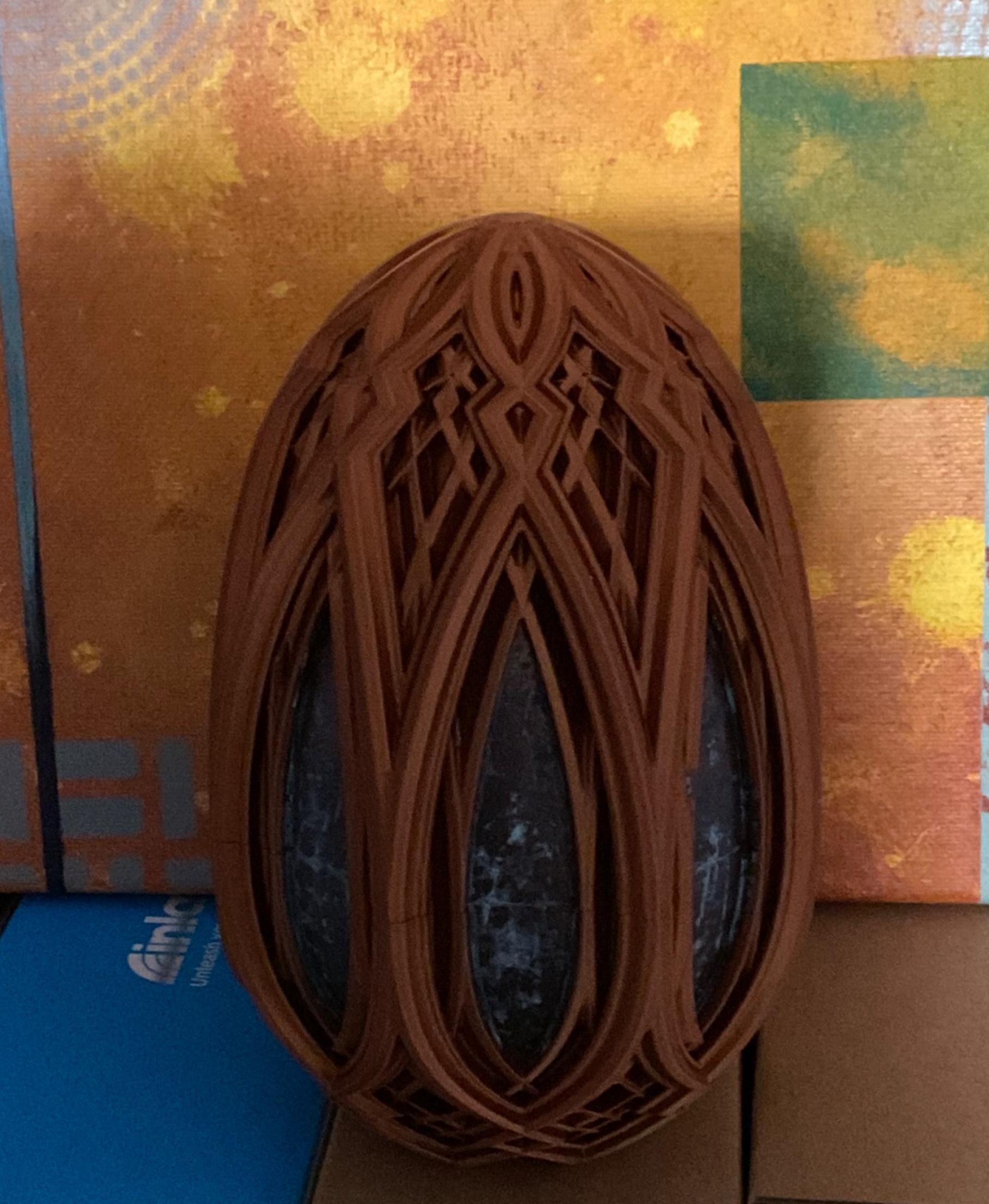 Cathedral Easter Egg - Awesome print. Thanks for sharing.

Bambu Lab P1S
Inland Silk Copper PLA
Modern Masters Patina Paint
 - 3d model