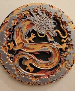 5 Layer Dragon Wall Art 3d model