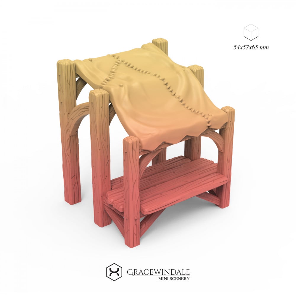 Patched Market Stall 3d model