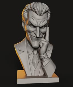 Sinister Jester Bust STL | Villain Bust 3D Print | HighDetail 3d model