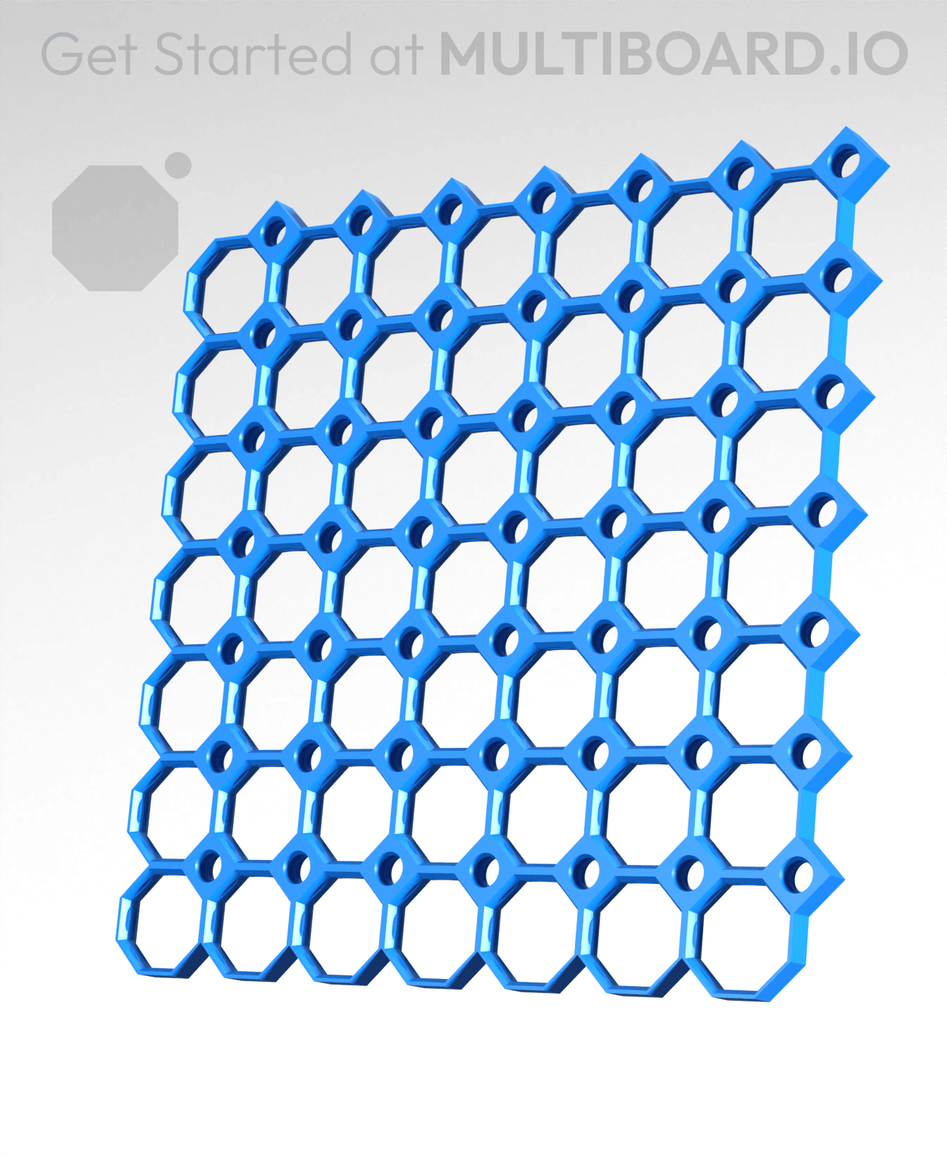 7x7 MU - Center Grid Interfitted - MultiBoard Octagon Plate 3d model