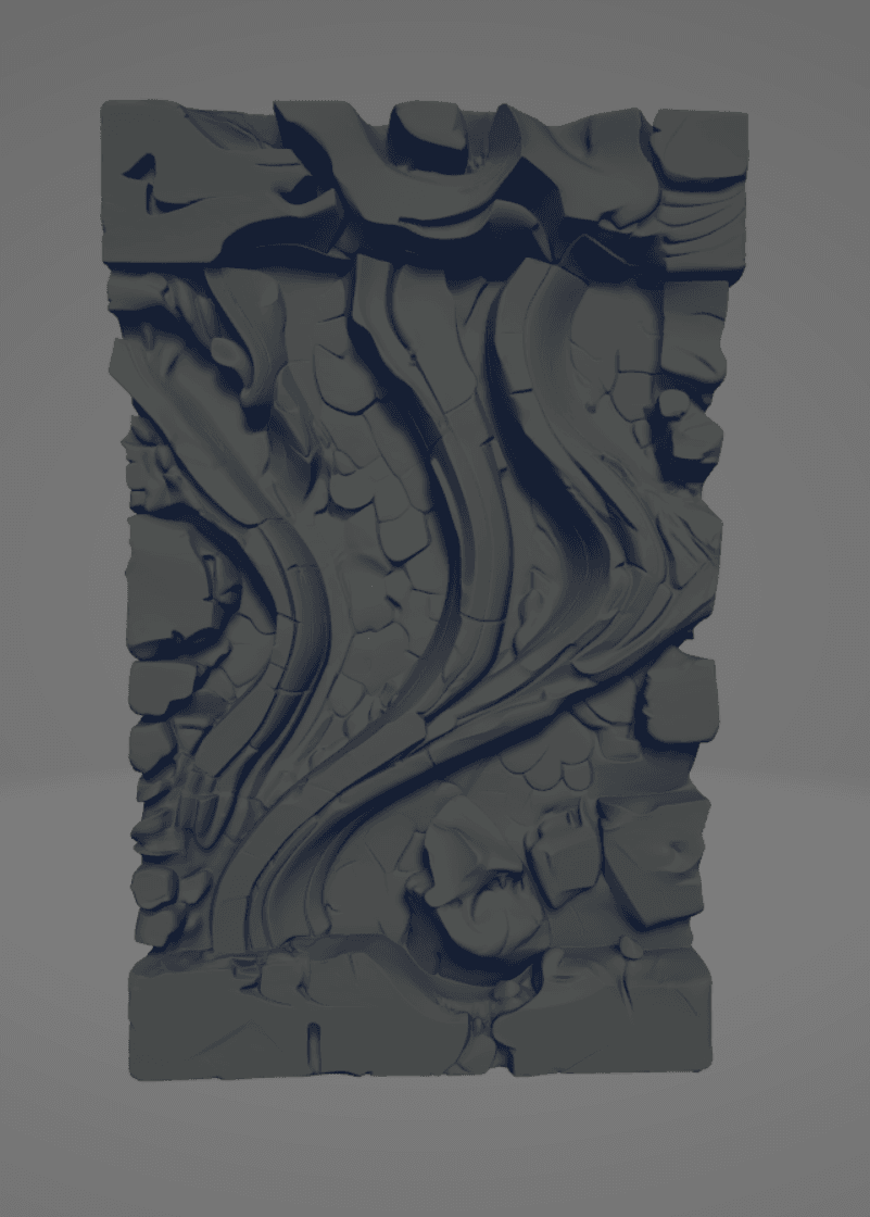 Der Ewige Wasserfall – Stilisierte Felswand 3d model