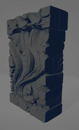 Der Ewige Wasserfall – Stilisierte Felswand 3d model