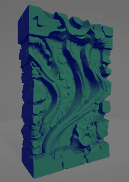 Der Ewige Wasserfall – Stilisierte Felswand 3d model