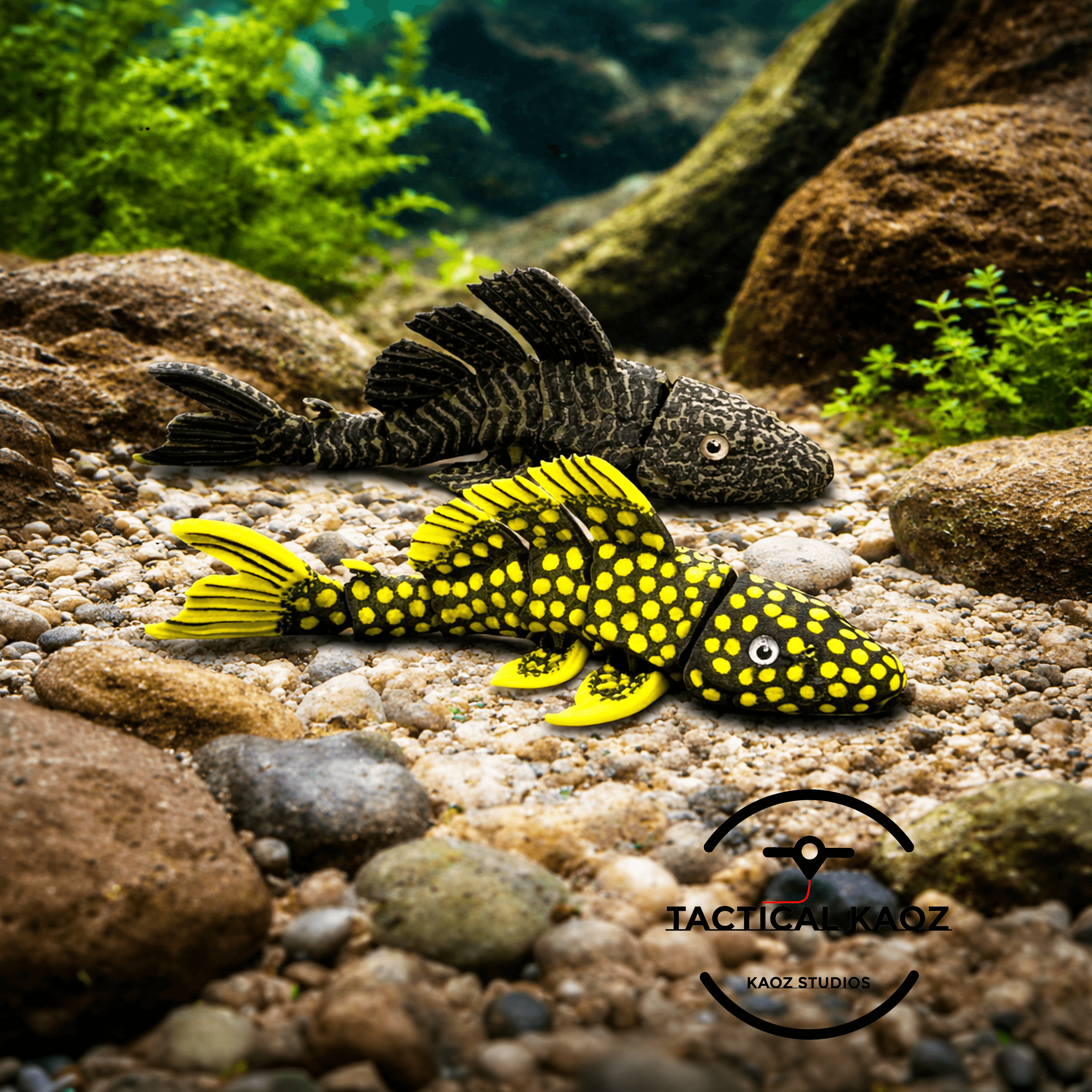 Articulated Pleco Fish | Pre-Painted + Optional 6mm Glass Eye Version 3d model