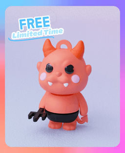 Flexi Little Devil Keychain (Single Color) 3d model
