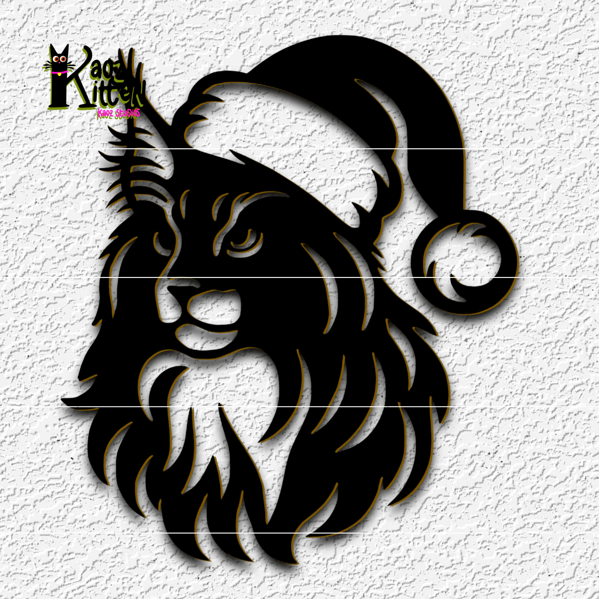 maine coon santa claws christmas decor 3d model