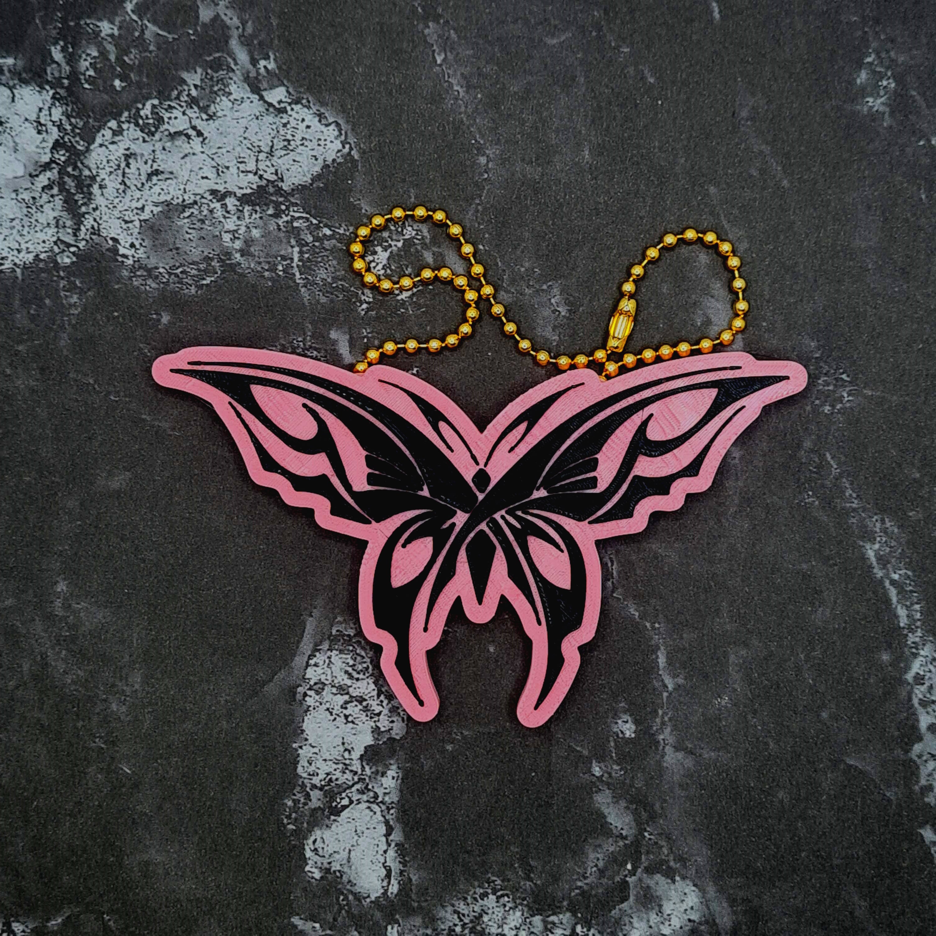 Tribal Butterfly Charm 3d model