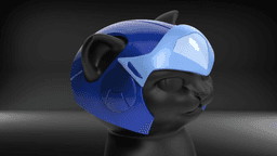 Cat Helmet Ninja Blue 3d model