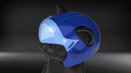 Cat Helmet Ninja Blue 3d model