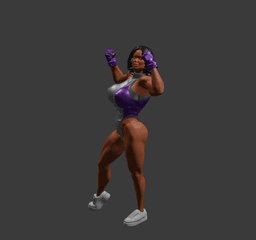 Muscular Girl Posing v2 3d model