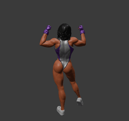 Muscular Girl Posing v2 3d model
