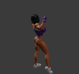 Muscular Girl Posing v2 3d model