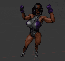 Muscular Girl Posing v2 3d model