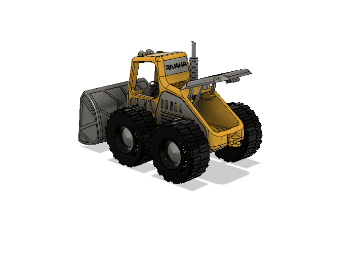Yellow Bulldozer with Movements Version 2 3d model