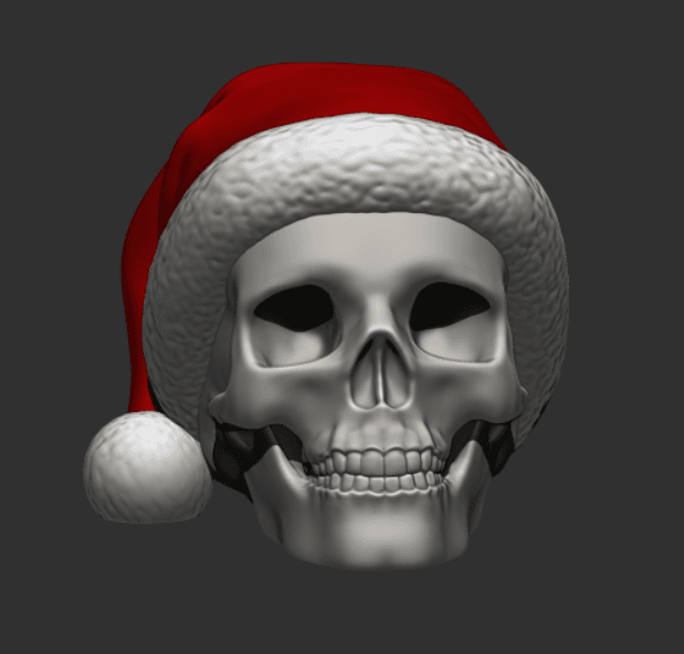 Santa Hat Skull 3d model