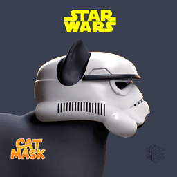 Stormtrooper Inspired Cat Helmet – 3D Printable Sci-Fi Pet Cosplay Mask 3d model