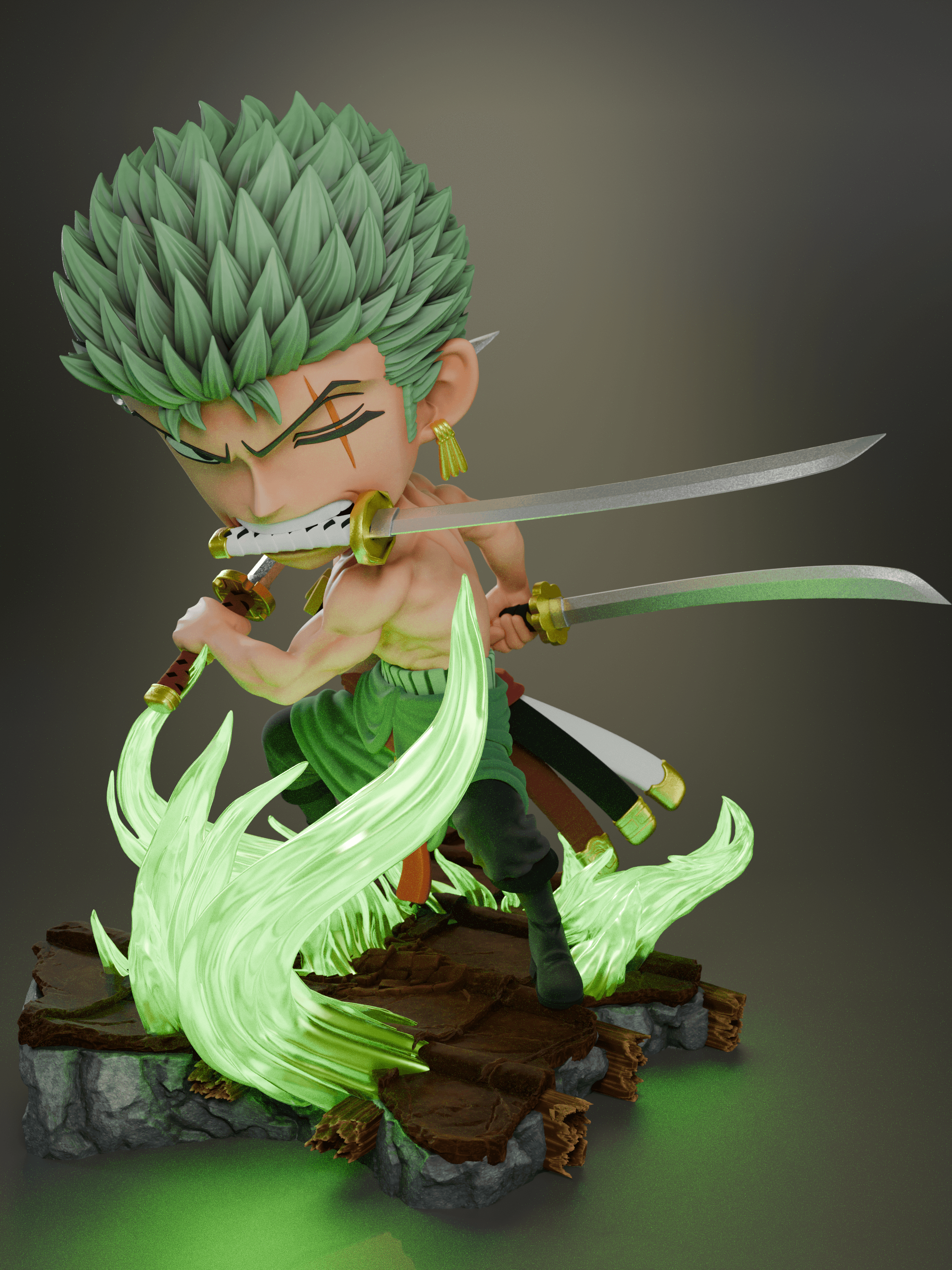 Zoro Chibi - Premium Collectible STL 3d model