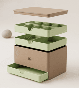 Multi-Level Hidden Compartment Desk Box 3d model