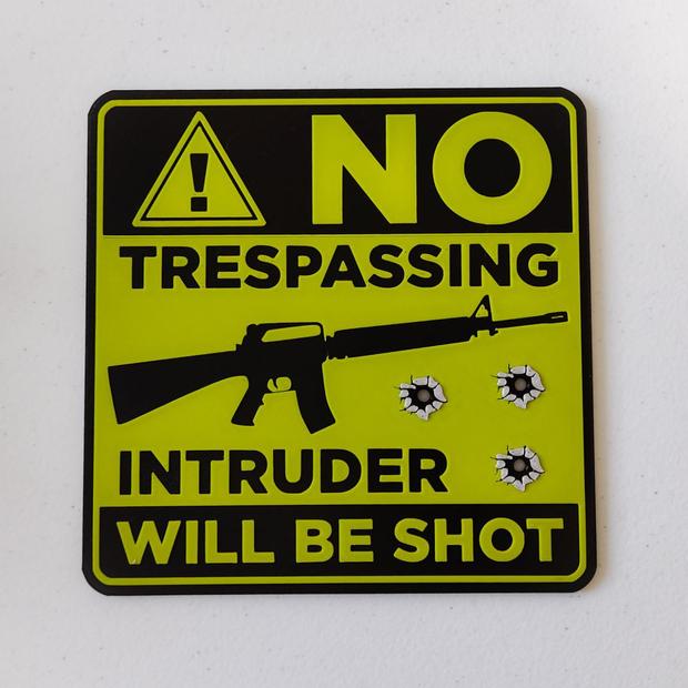 No trespassing sign 3d model