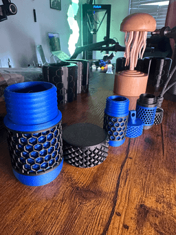 EDC (EVERYDAY CARRY) POCKET CONTAINERS, PILL CONTAINER, KEYCHAIN, PRINT IN PLACE, FUNCTIONAL PRINTS 3d model
