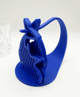 Fish Coaster with Holder 3d model