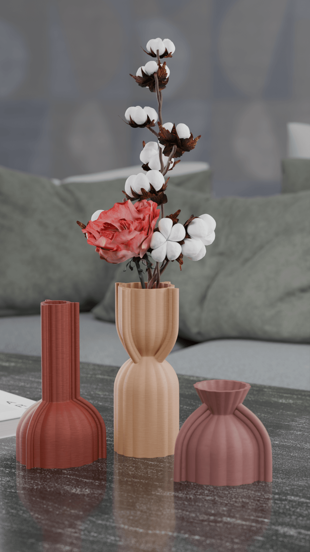 Tube Shape Vases 3d model