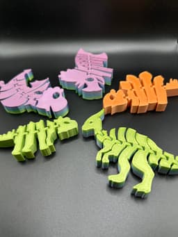 FlexiDinos Print-in-Place Fidgets 3d model