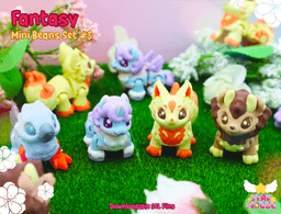 Fantasy Mini Beans (Kitsune, Unicorn, Manticore, Hippogriff) 3d model