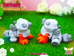 Fantasy Mini Beans (Kitsune, Unicorn, Manticore, Hippogriff) 3d model