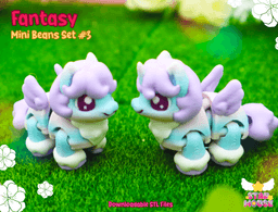 Fantasy Mini Beans (Kitsune, Unicorn, Manticore, Hippogriff) 3d model