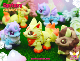 Fantasy Mini Beans (Kitsune, Unicorn, Manticore, Hippogriff) 3d model