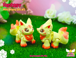 Fantasy Mini Beans (Kitsune, Unicorn, Manticore, Hippogriff) 3d model