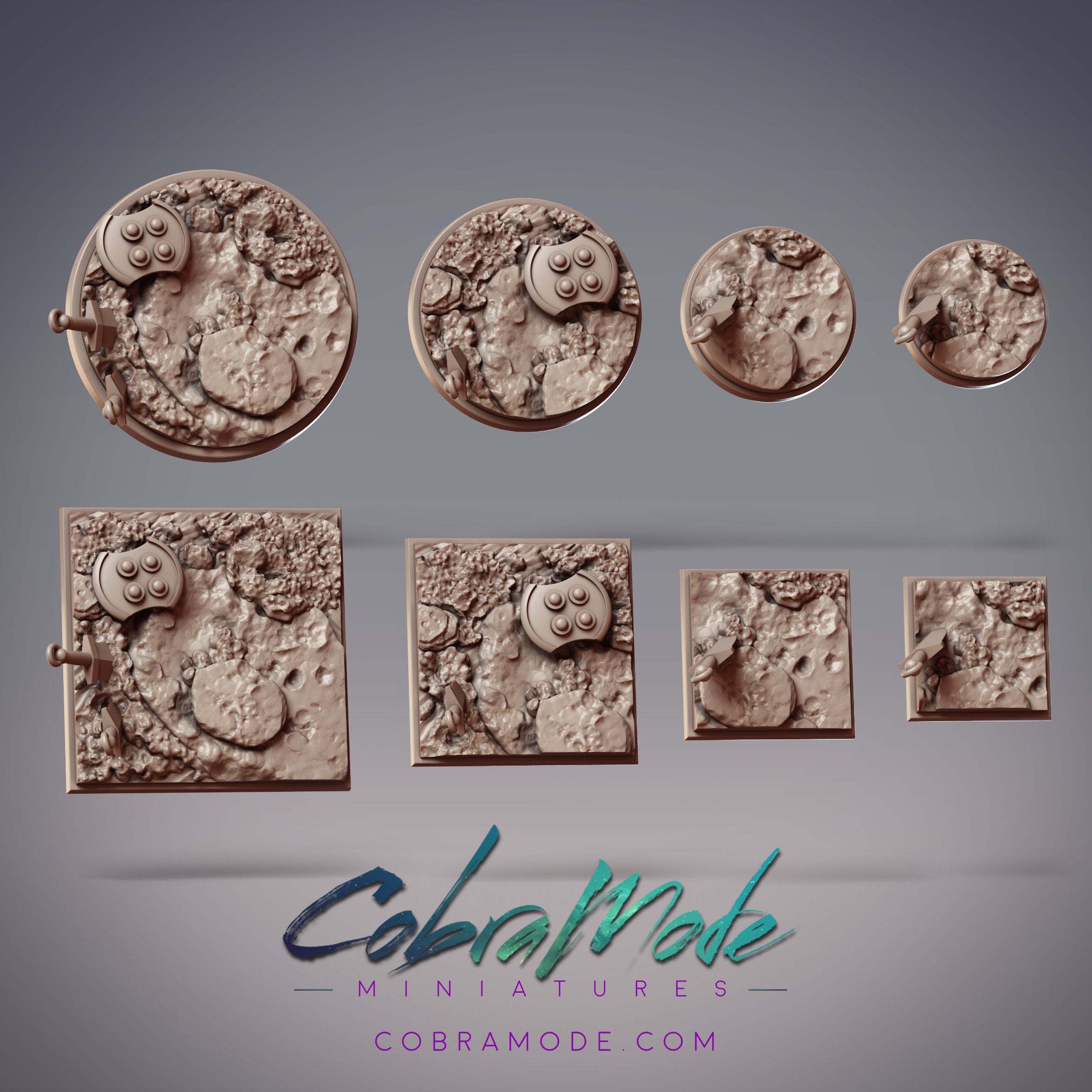 Discarded Sword Base Pack (8pcs) - Round and Square Versions 3d model