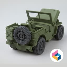 Foldable Willys MB Jeep 3d model