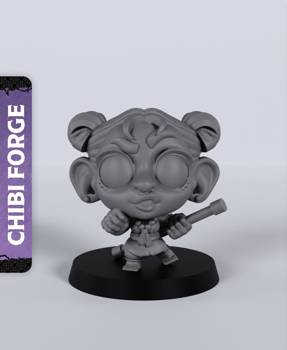 Female Gnome Monk - With Free Dragon - 5e DnD Inspired for RPG and Wargamers 3d model