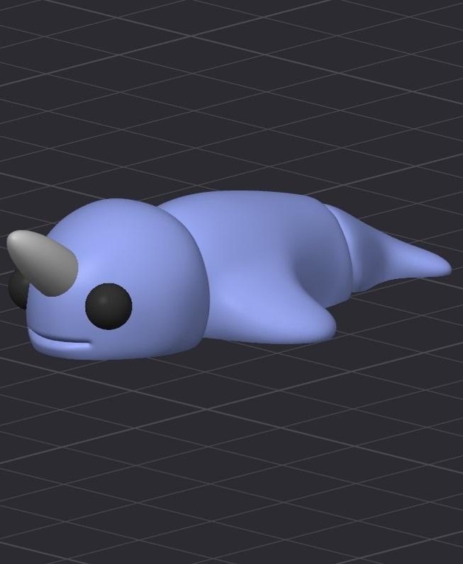 Mini-Monster #6 Baby Narwhal Flexi Articulated 3d model