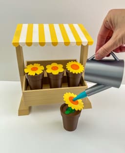 Flower Stand for Potted Flowers with Watering Can 3d model