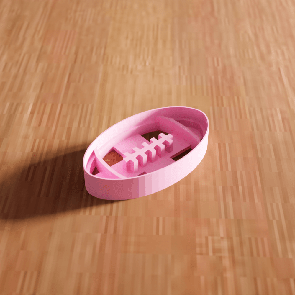 American Football Cookie Cutter Stamp Utensil 3d model