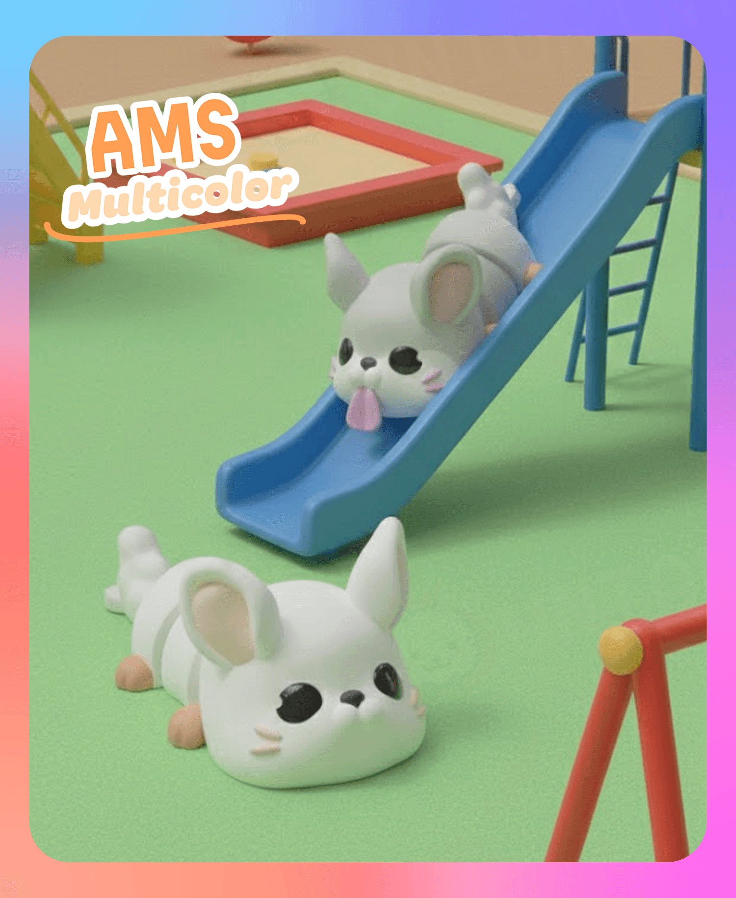 Flexi Chinchilla Keychain (Multicolor) 3d model