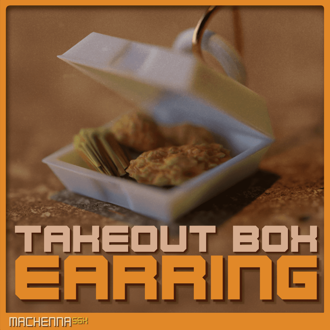 Takeout Box Earring 3d model