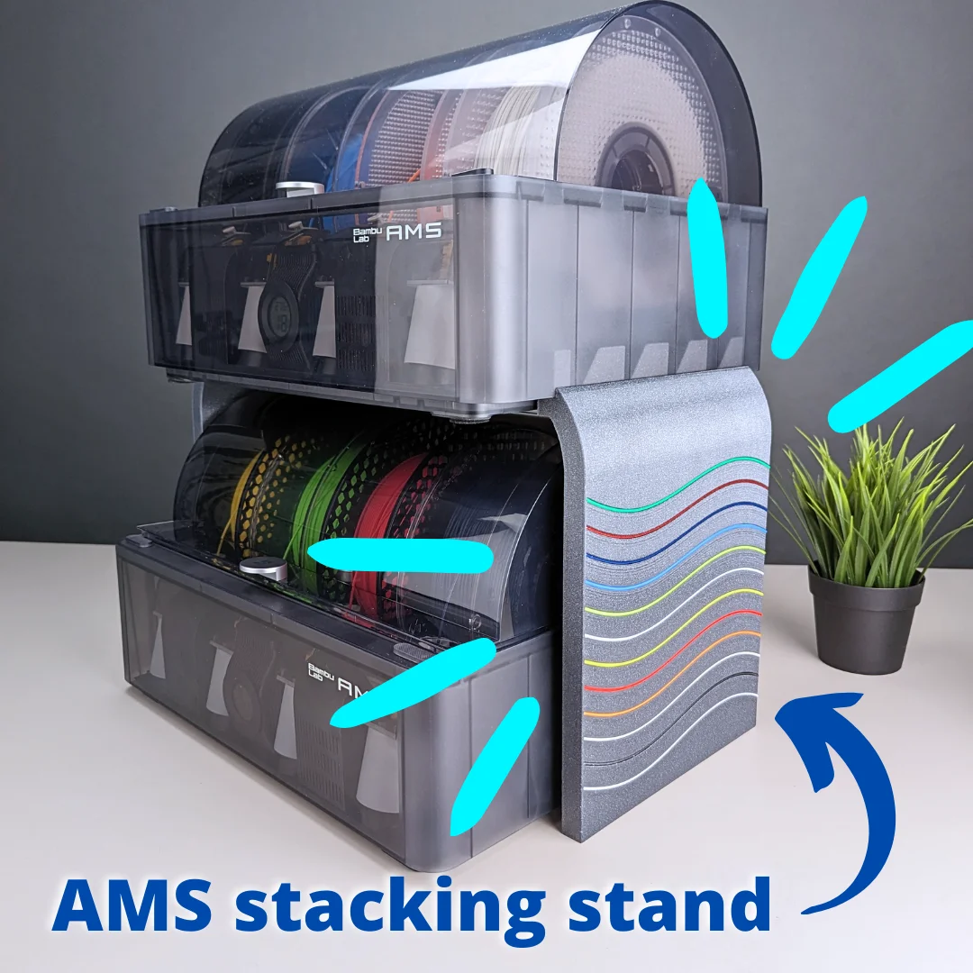 AMS stacking stand for Bambu Lab P1P and X1 #ThangsBambuContest 3d model