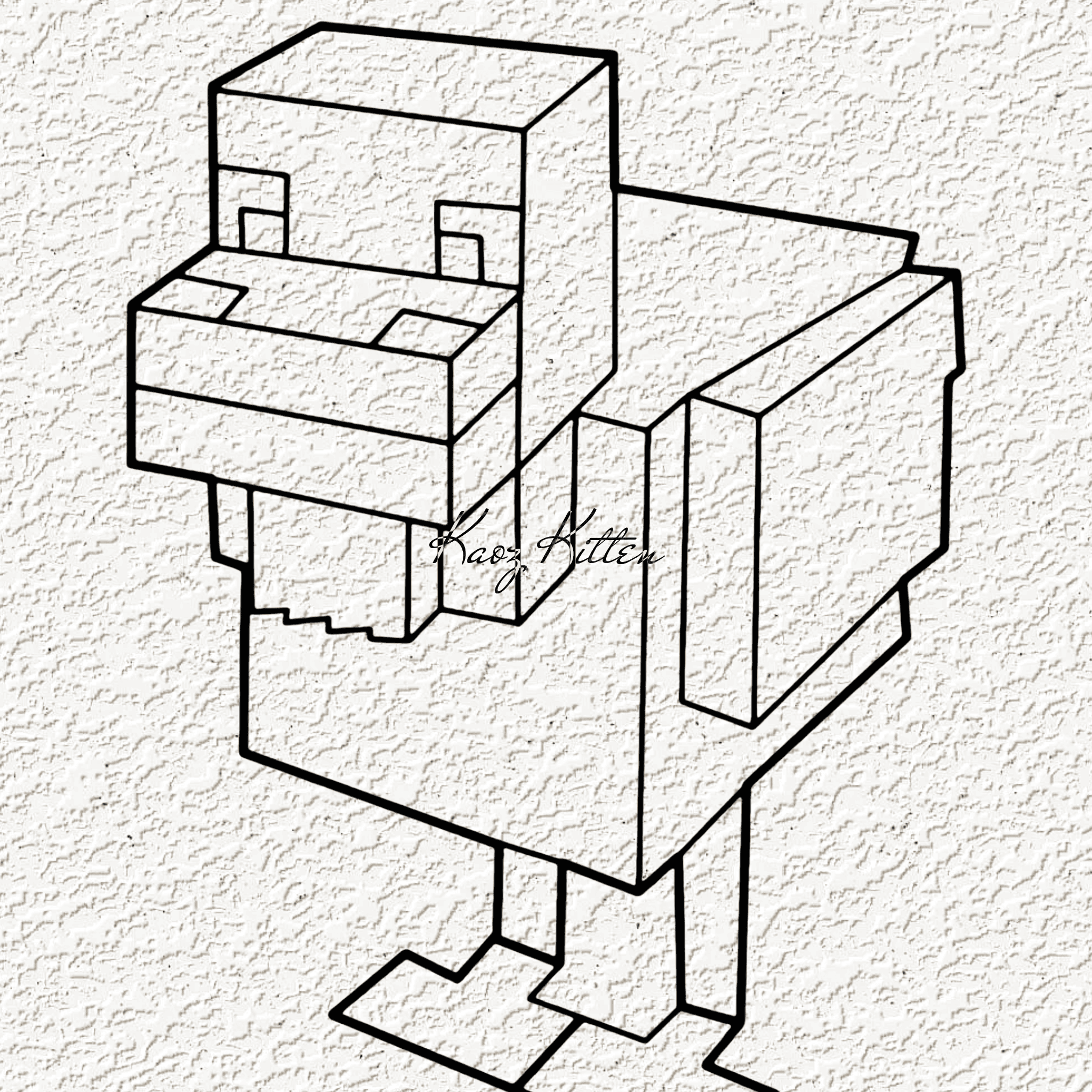 minecraft chicken wall art 3d model